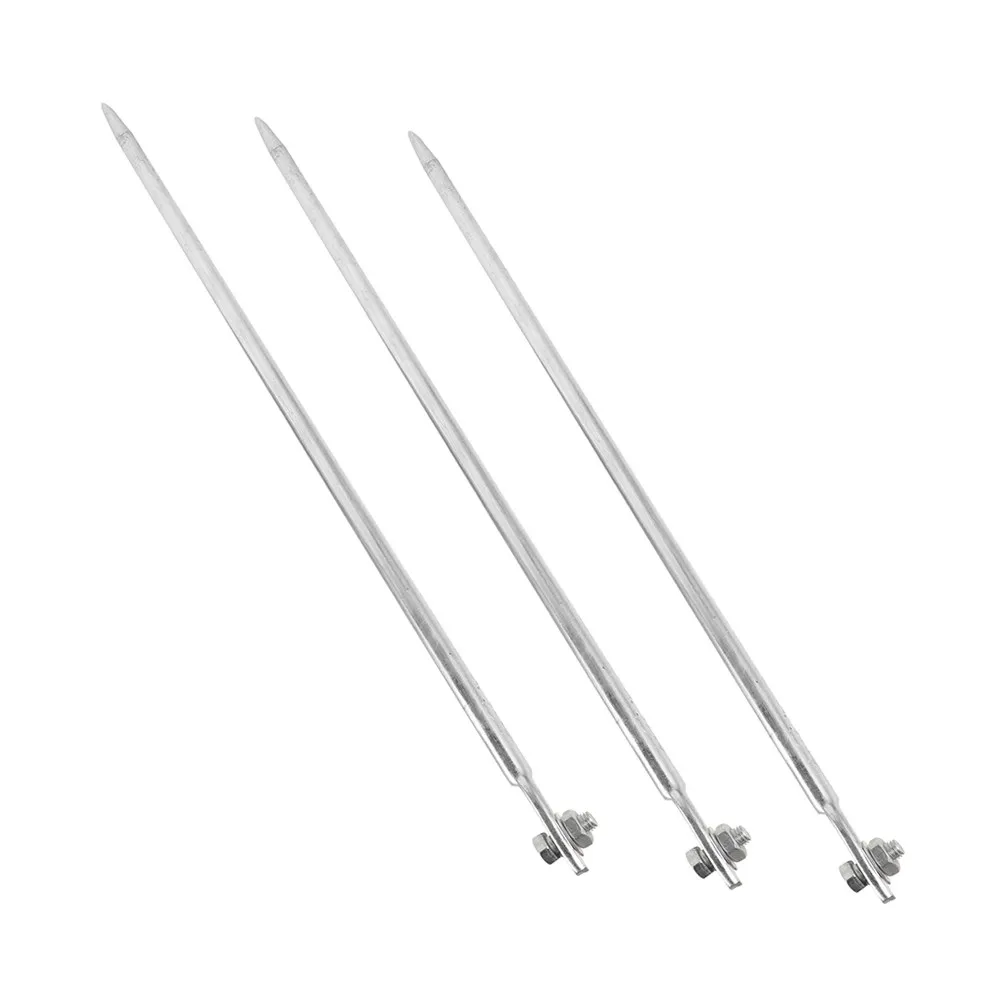3Pcs 50Cm Galvanized Iron Grounding Rod Set for Home Electrical Earthing Protection Outdoor Residential Industrial Use Ground