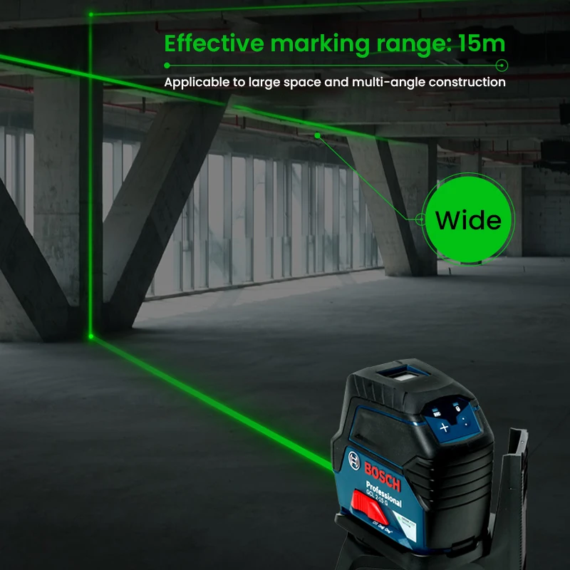 Bosch Professional Laser Level 2 Lines Green Line Self-Leveling Horizontal And Vertical Super Powerful Green Beam Laser Level