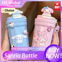 [Hot-Sale] 480ml Sanrio Cold Bottle Thermos Ice Cute Mug Cup Kitty Hello Stainless Steel Water Bottle Tumbler Girl Straw Gift