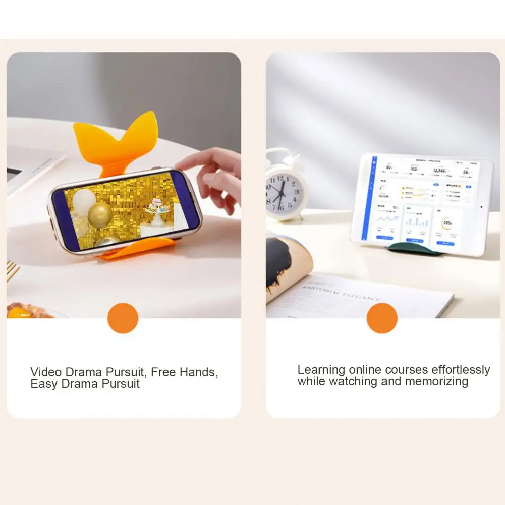 Soporte de teléfono celular para cama, soporte de teléfono móvil con diseño de ballena de dibujos animados portátil estable, soporte antideslizante creativo para teléfonos de plástico