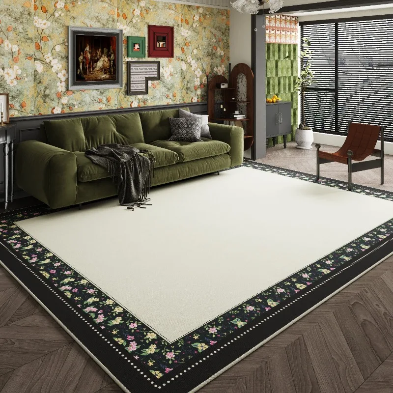 Modern-Style Living Room Carpet Geometric Floral Print Bedroom Rug Stylish Light Luxury Home Decor Coffee Table Mats Alfombra 러그