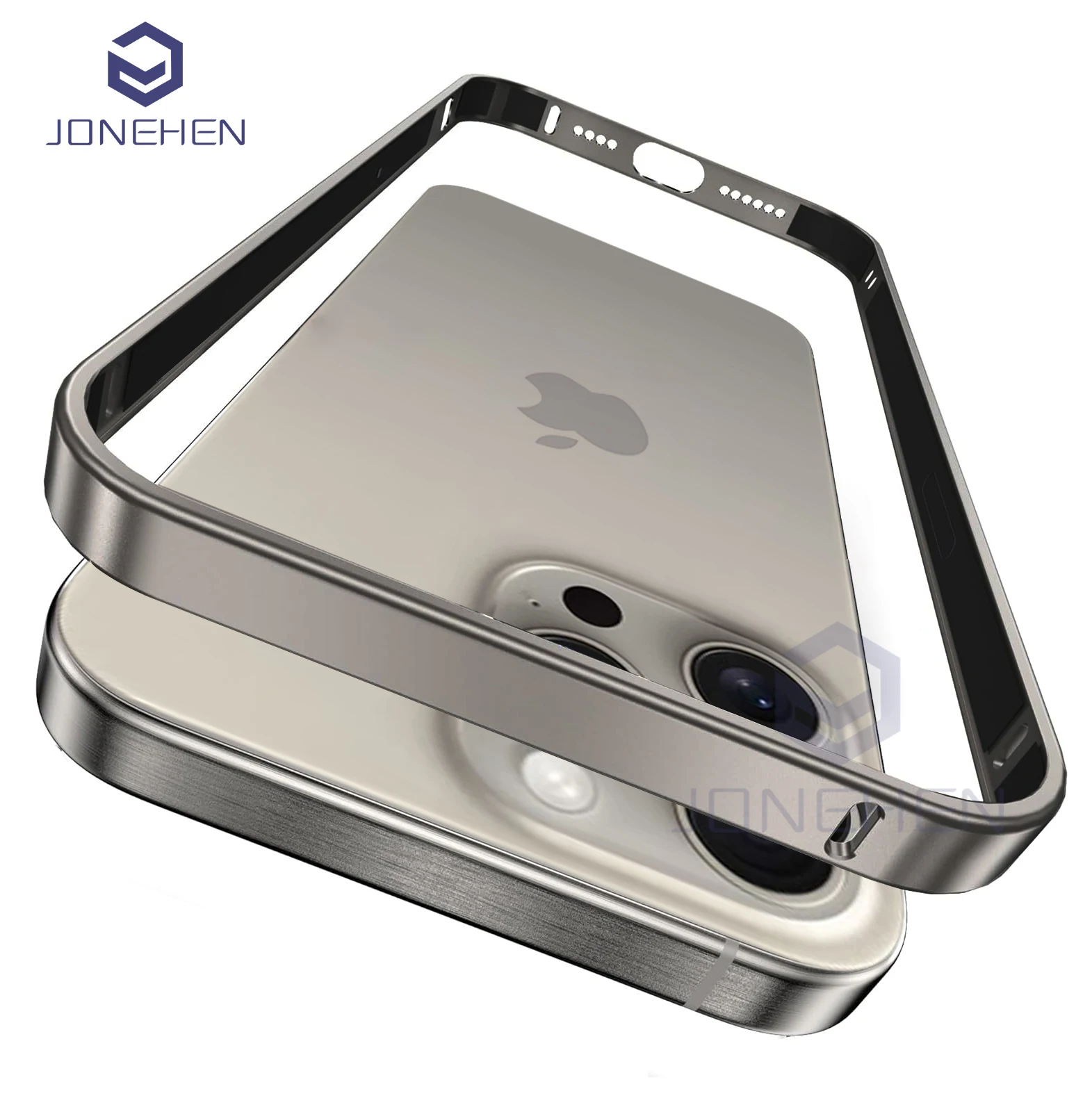 For iPhone 14 Plus 13 12 15 16 Pro Max No Convex Bumper Case Thin Aluminum Luxury Light Alloy Frame Protective Back Acccessories