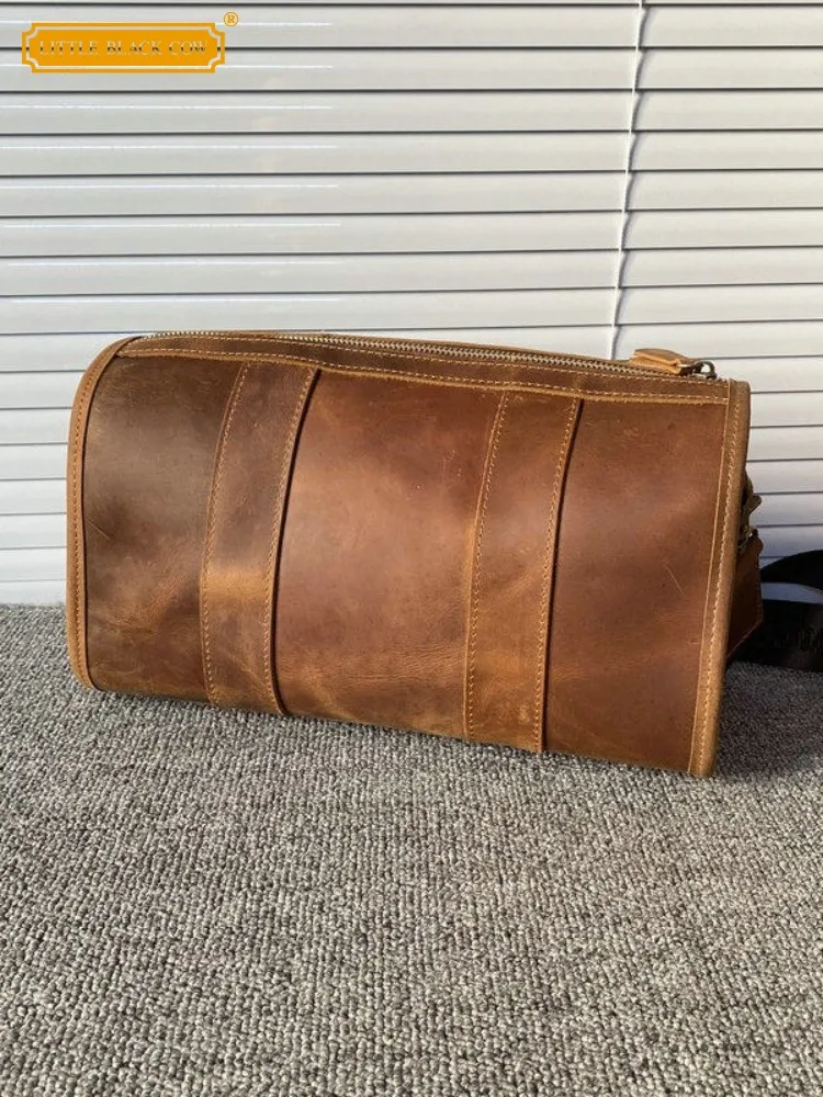 

Винтажная сумка ручной работы из натуральной кожи, мужская повседневная сумка-мессенджер на молнии, повседневная сумка через плечо, мужская сумка-бостон, мужская сумка-портфель