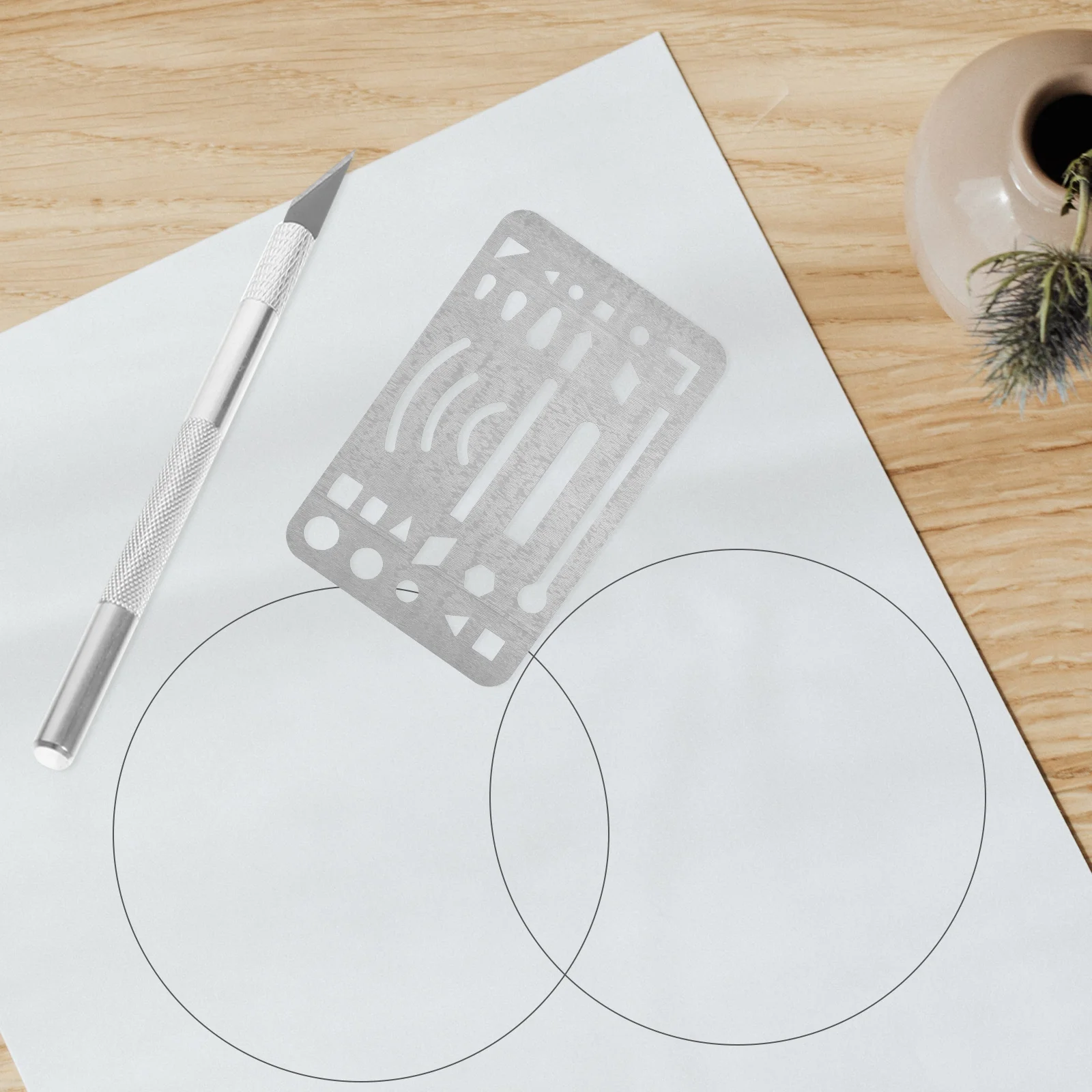 

3 pcs Stainless Steel Erasing Shield Drawing Template for Drafting Craft Sketching Metal Geometric Stencil Tool