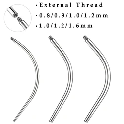 ZS 1PC 14G/16G/18G Stainless Steel Perforated Cone External Thread Needle Curved Taper Stretch for Nose/Ears/Bellybutton/Lips