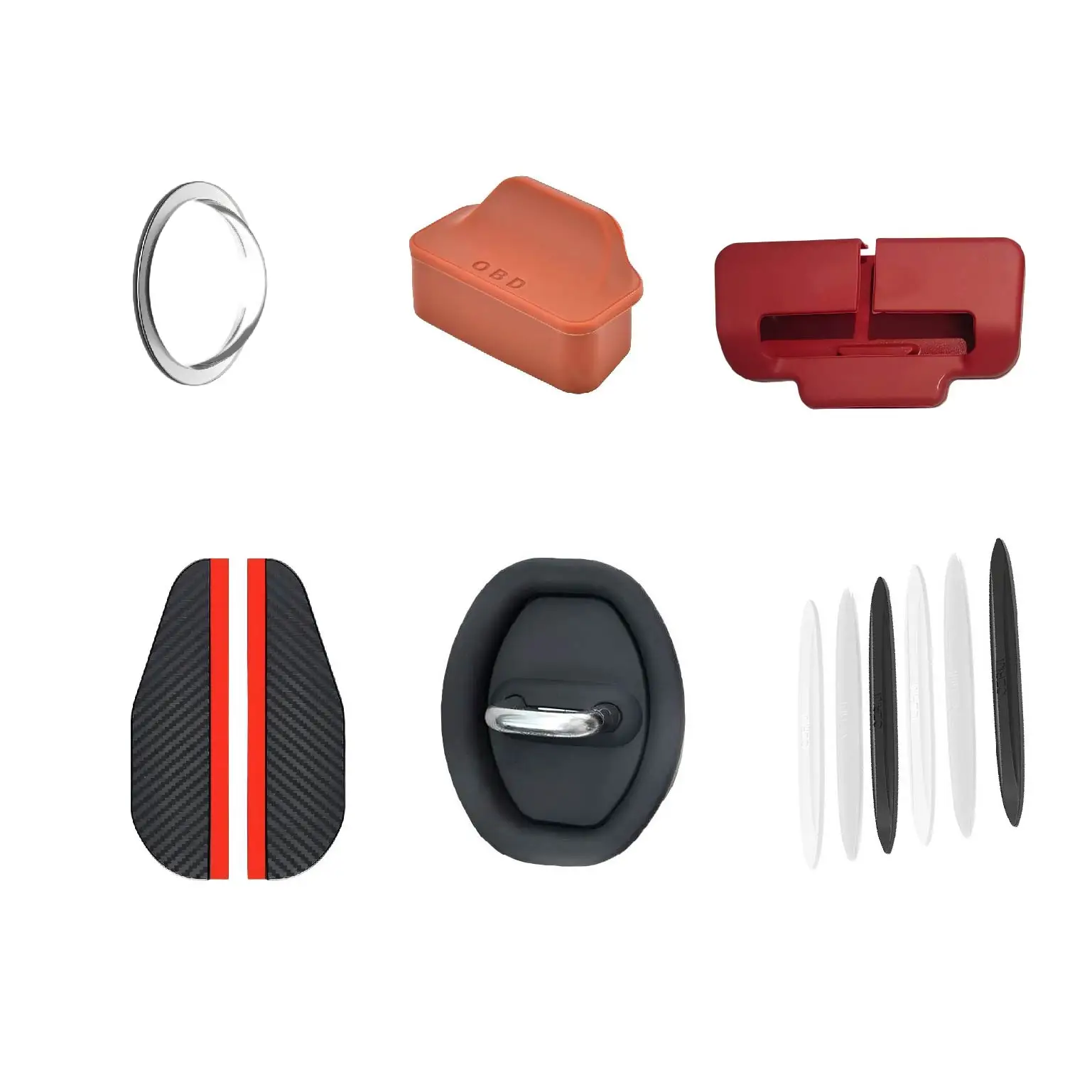 

6 In 1 18Pcs Model Y Silicone Protection Kit Anti Scratch With Camera Cover OBD Plug Door Lock Pad Rain Guard Seat Belt Pr