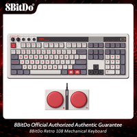 8BitDo Retro 108 Mechanical Keyboard, BT/2.4G/USB-C Hot Swappable Gaming Keyboard with 108 Keys,Dual Super Programmable Buttons