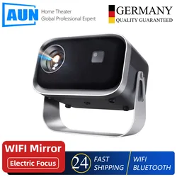 AUN-A003 Mini Projecteur Portable 3D Cinéma, Home Cinéma, Ginger LED, Miroir WIFI, SmartPhone Android IOS, Vidéo 1080P 4K