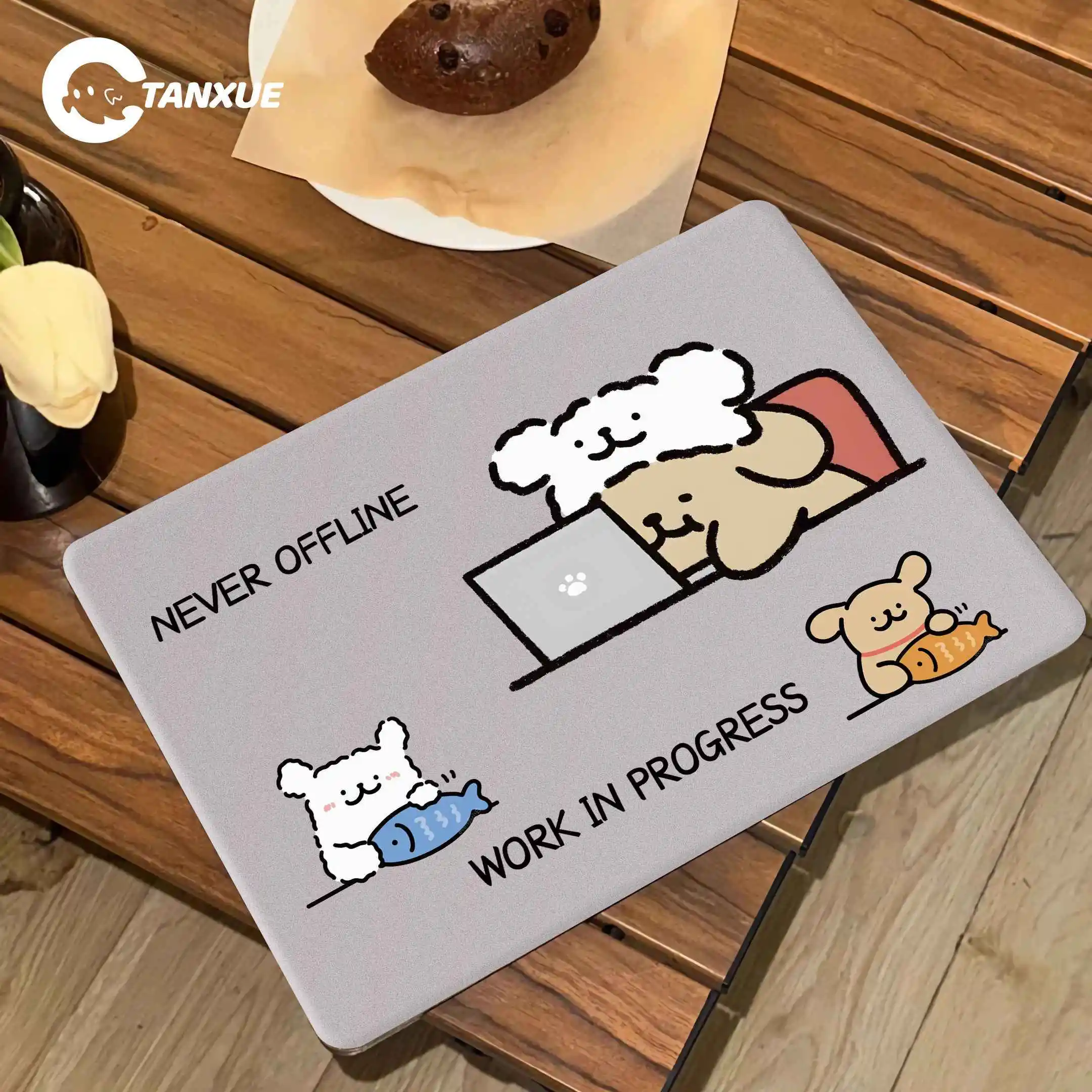 Cartoon Line Puppy Case For MacbookNeo 13 2026 Air 15 M4 M3 Hard Cover for Mac Book Pro 14 M1 M2 M5 14 16 Sleeve Accessories Y2K