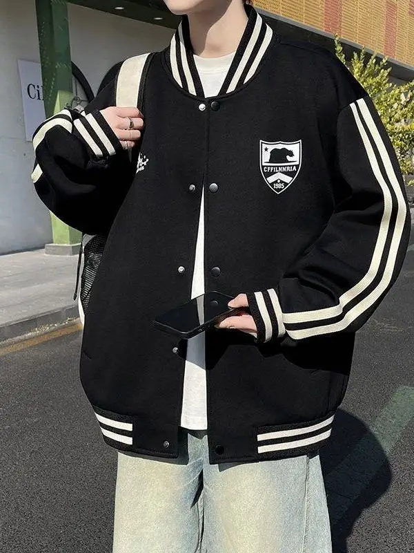 

Spring New Sle Baseball Jaet Men's Casual Loose Versatile Haome Teenage Student Outerwear Polyester Fiber Anti-Wrinkle
