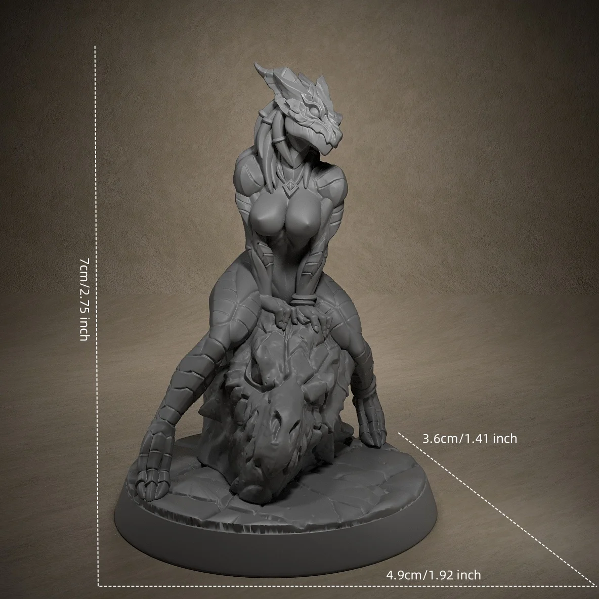 De Wellustige Draconische Meid-De Drakenwacht Beauty-3D Miniaturen Voor Tactische Spelletjes Op Tafel Rollenspel-Speelkamer Verkleden