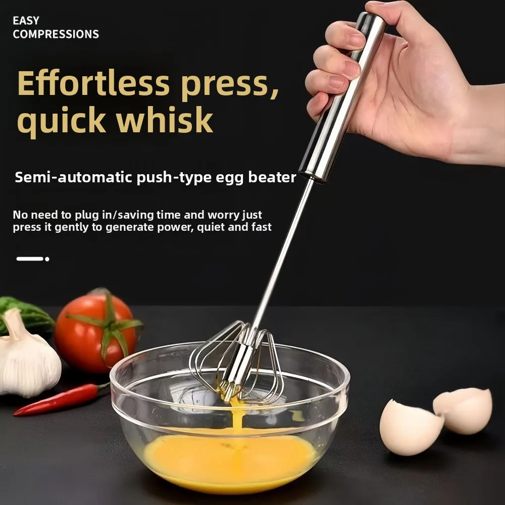 

Stainless Steel Egg Beater, 10 Inch Hand Rotary Whisk with 22mm Grip, 7cm Whisk Head for Cooking & Baking
