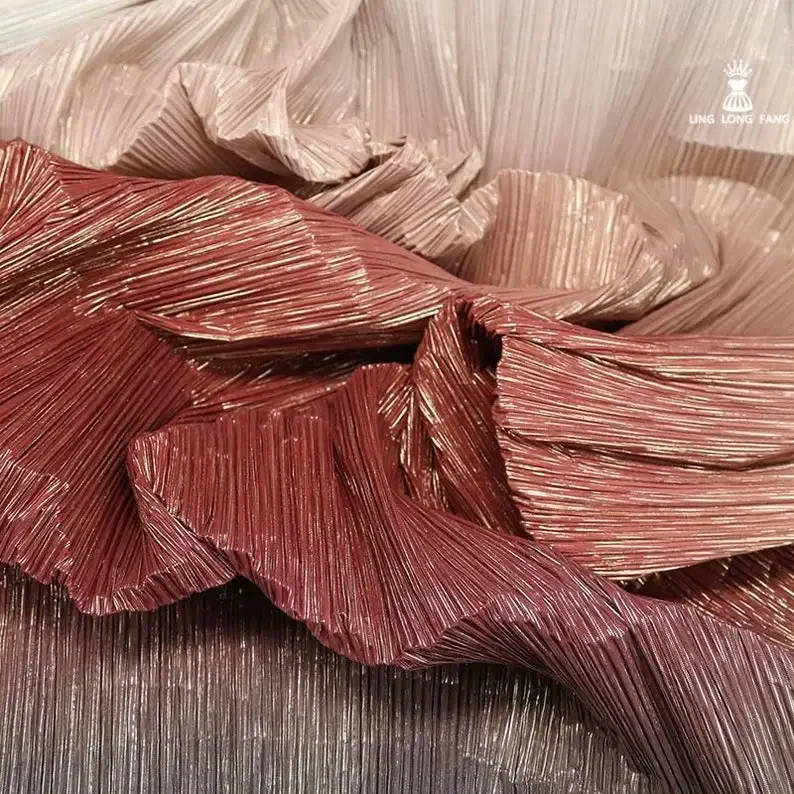 Tela plisada degradada de 5 colores, tela con volantes, para disfraz de escenario, decoración de escenario, decoración de boda, vestido de graduación,