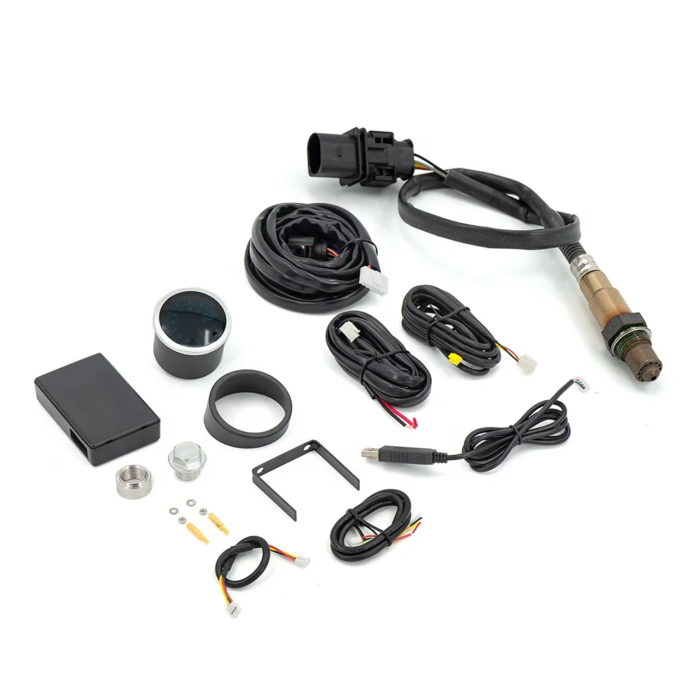 

52mm Air Fuel Ratio Gauge LED Digital Display With Wideband O2 Oxygen Sensor Car Gauge for 12V Car