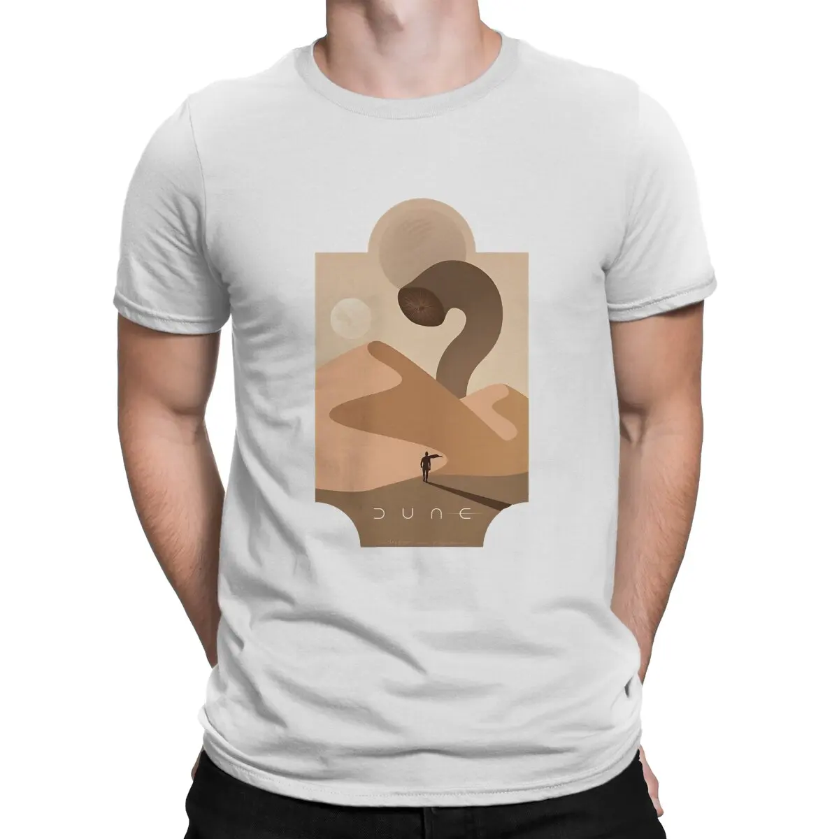 

Men's T-Shirt Arrakis Sandworm Humor Pure Cotton Tees Short Sleeve Dune T Shirt Crewneck Clothing Birthday Present