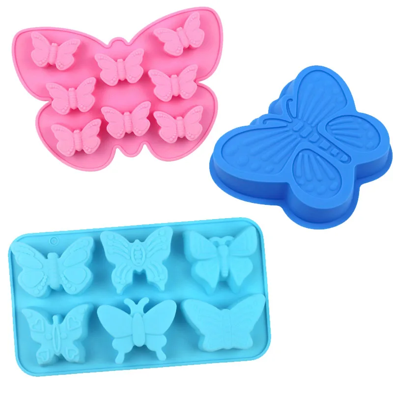 Butterfly Silicone Mold 3D Insect Chocolate Candy Wax Melts Ice Cube Tray Soap Making Cake Decorating Tools Cupcake Topper Tool