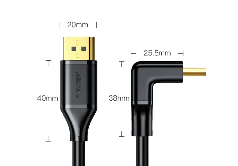 DisplayPort DP 1.4 Cable 1.5M 3M 90 degree Angled 8K@60Hz 4K@144Hz HDR High Speed 32.4Gbps Display Port Male to Displayport male