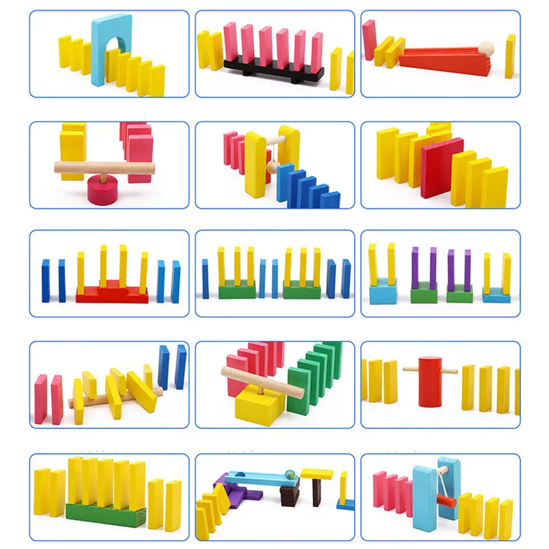 โดมิโนไม้สำหรับเด็กอุปกรณ์เสริมสำหรับสถาบันโดมิโนสีรุ้งของเล่นเพื่อการศึกษาสำหรับเด็ก