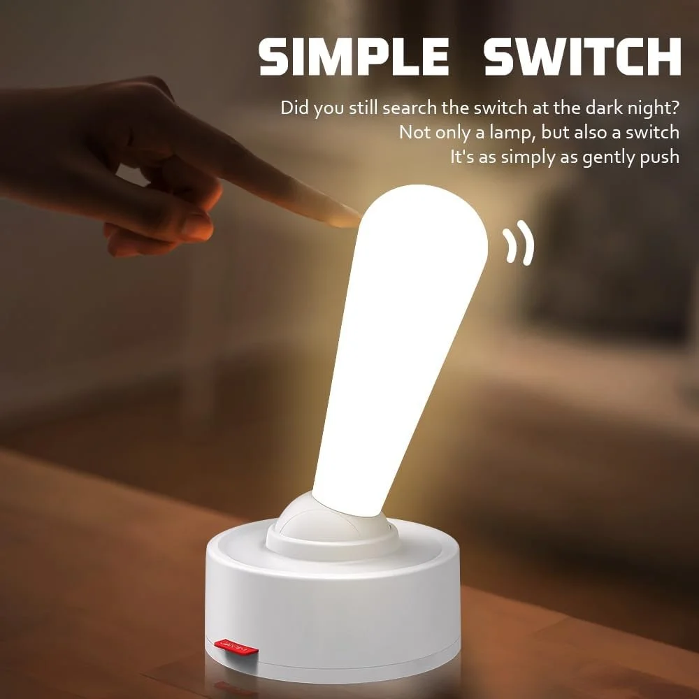 

Lever Lamp Shake Toggle Switch Stick Lamp Fun Bedside Table Lamp Rechargeable Cute LED Wall Mountable Camping Night Light