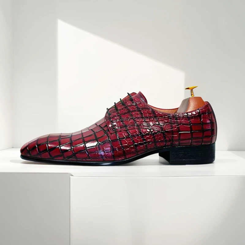 

Dress Shoes Men Calfskin Leather Slip-Ons Stone PatternDress Shoes Pointed Toe Lace Up Men Business Wedding Shoes Handmade