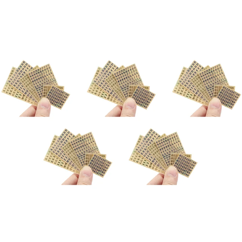 AS60-30 Sheets Small 0.12 Inch Alphabet Number Stickers Glitter Alloy Self Adhesive Letters Stickers Gold/Silver (3Mm)