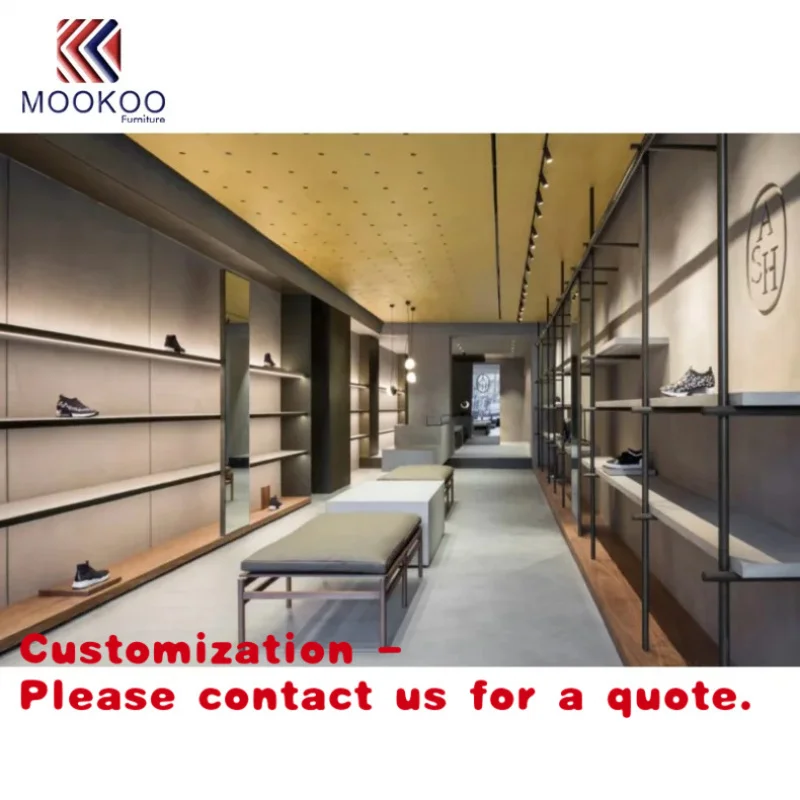 

custom.wood shoe display wall shelf