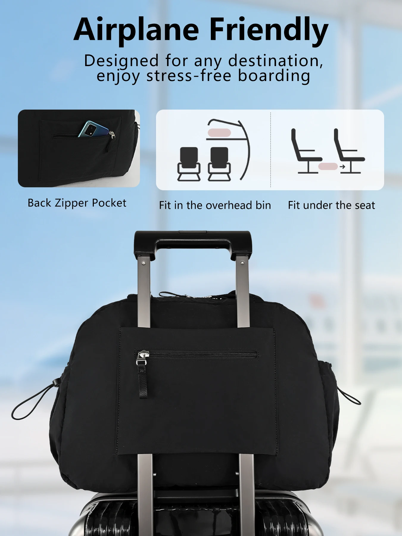 30L Reisetasche in Handgepäckgröße, Sporttasche, Sportnutzung, separates Nassfach, weiches Material mit Schultergurt – Detail 6
