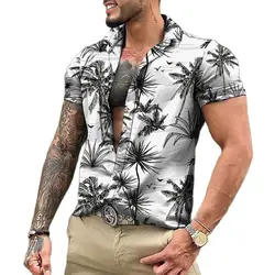 2023 Hawaiian Tropical Shirts For Men 3d Beach Holiday Short Sleeve Summer Oversized Tops Tee Shirt Man Floral Blouse 5xl Camisa