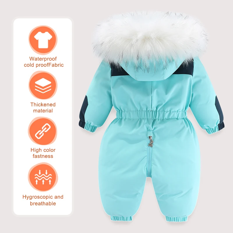 Ircomll Baby Boy Girl Winter Snowsuit  Plus Velvet Toddler Jacket Clothes For Boy Infant Jumpsuit Hoodied Overalls 3-24M