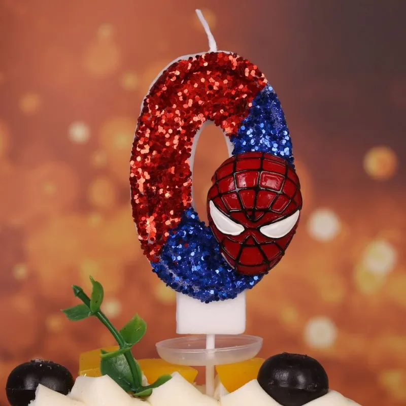 Original Disney Spiderman Candles Birthday Candles Cartoon Themed 1-9 Years Old Happy Birthday Cake Decorations Boys Kids Party