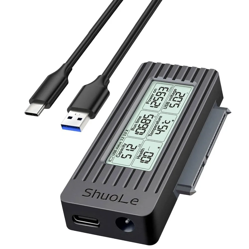 Digital Display USB 3.2 To Sata Adapter Digital Screen Display USB3.0 Hard Drive Converter External Adapter External Use