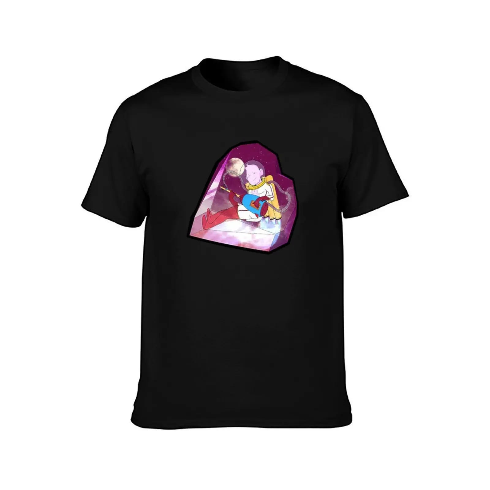 Space Prism Bard T-Shirt, Summer Casual Cotton Tee, Oversized Streetwear Tops, Vintage Graphic Print, Loose Fit Short Sleeve