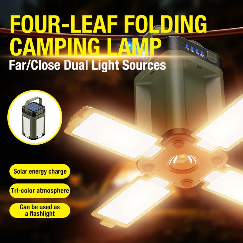 Outdoor Portable Mobile Power Light Type-C Charging LED Hanging Multi Gear Tent Light Suitable for Camping, Hiking, and Fishing