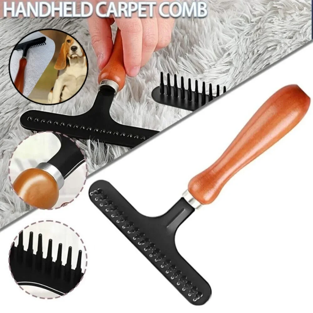 Pet Changing Comb Creative Metal Black Handle Massage Comb Carpet Cleaning Brush Multifunctional Pet Household Supplies