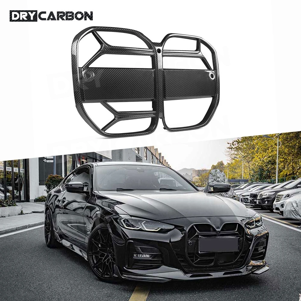 

Dry Carbon Fiber Racing Grille For BMW G22 G23 Coupe 2021+ Car Front Bumper Grill Mesh Racing Grid Body Kits Accessories