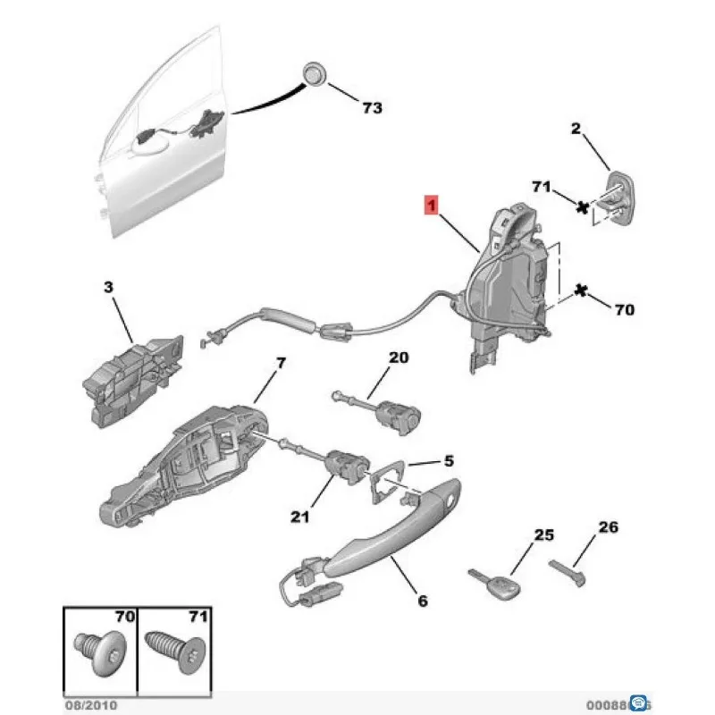 Door Lock Block Electronic Lock Assembly Central Locking 9819263080 9819263180 for Peugeot 508