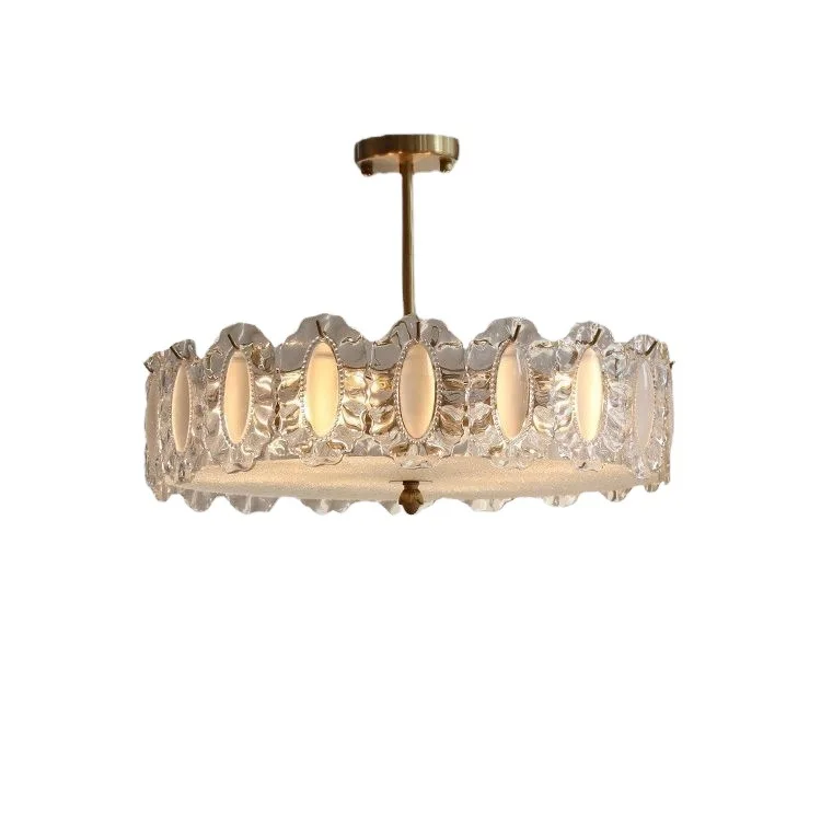 

French simple light luxury master bedroom light ceiling light, medieval glass