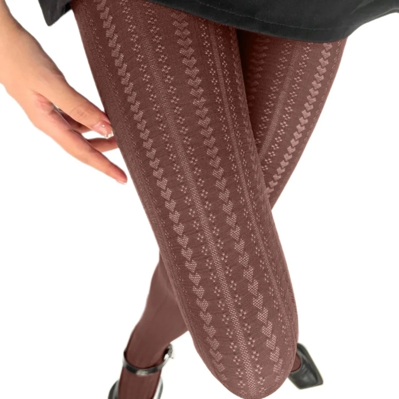 

Hollowed Heart Mesh Tights for Women Elegant Solid Color Patterned Pantyhose