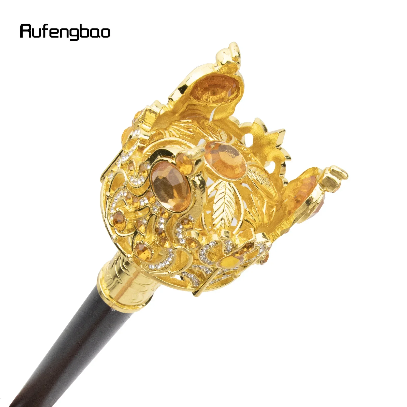 Bastone da passeggio con diamante artificiale con corona dorata Bastone da passeggio decorativo alla moda Bastone da palcoscenico per performance gentiluomo 90 cm
