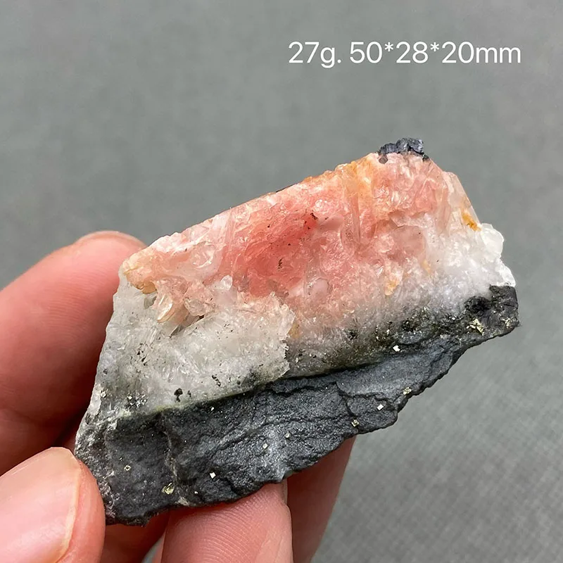 100% Natural Quartz Rhodochrosite and Purple Fluorite Pyrite Mineral Crystal Specimen