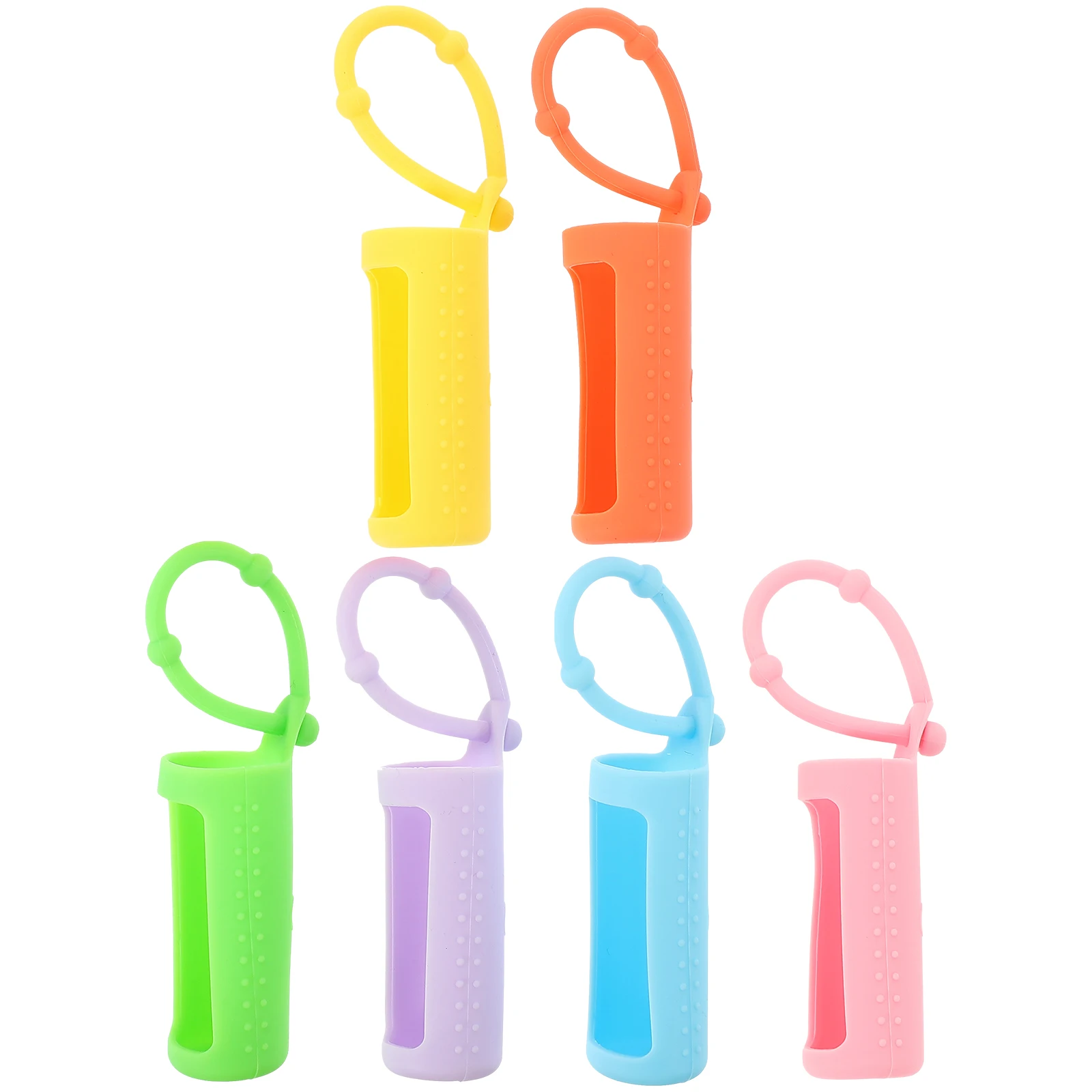 

6pcs Essential Oil Bottle Protector Silicone Sleeve Durable Travel Spray Case Anti Slip Roller Cover Long Time Use
