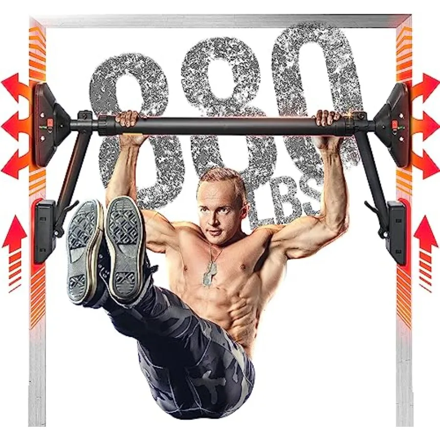 

Штанга для подтягивания Подтягивающая штанга Тренировочная штанга для верхней части тела Супер несущая нагрузка: двойная блокировка безопасности Двусторонняя поддержка