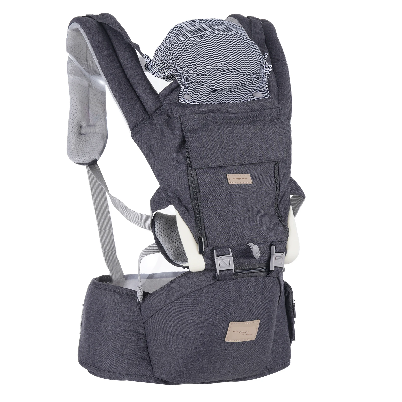 

NEW Ergonomic Baby Carrier with Hip Seat, Multiple Carrying Positions, Lumbar Support, Angled Waist Stool, Soft and Breathable