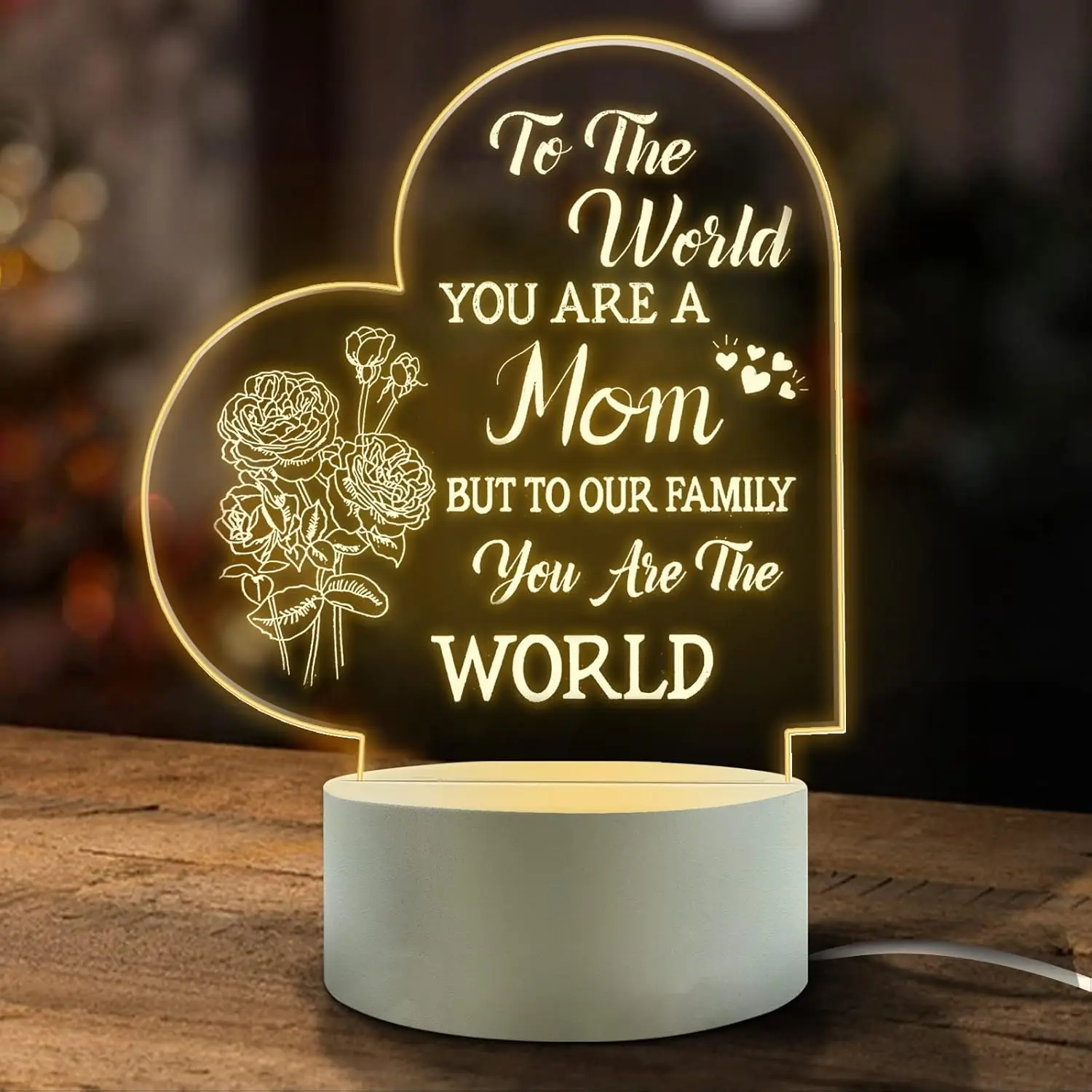 

3D Lamp LED Night Light USB Sleeping Table Room Decoration Bedroom Table Lamp Best Mom Birthday Personalized Gift