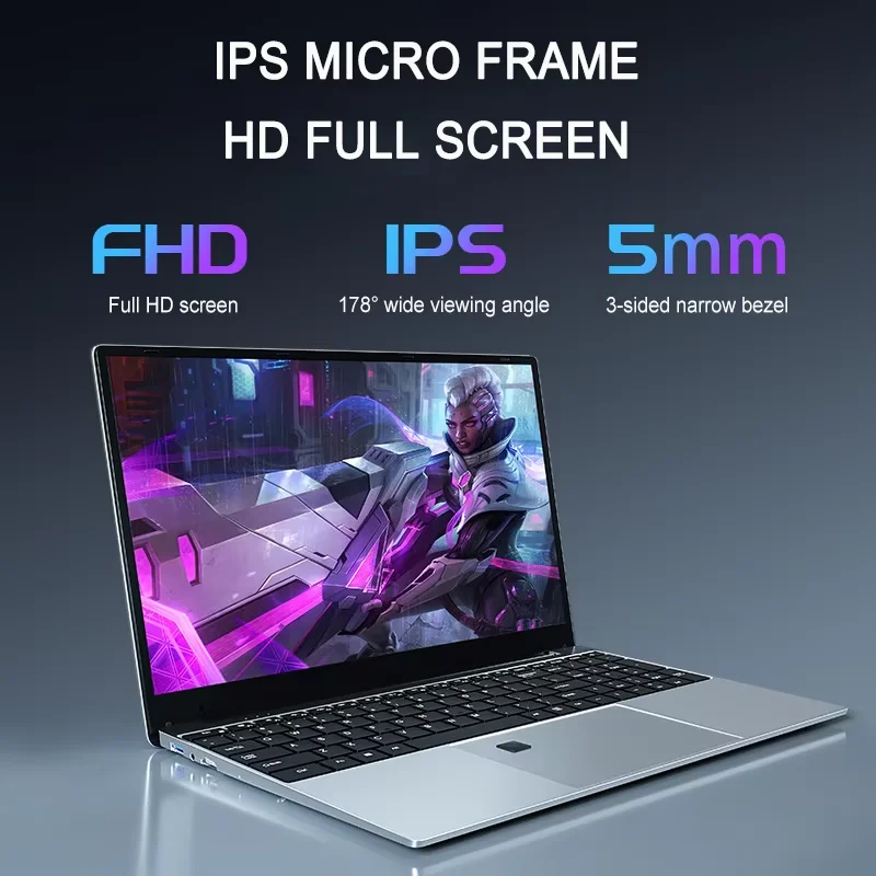 Ultrabook Laptop 15.6 inch AMD R7 4700U Backlit Keyboard Windows 11por 36GB DDR4 2TB Fingerprint Unlock Gaming Laptop Computer