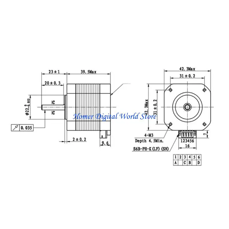 H55F NEMA 17 Stepper Motor 42 Step Motor NEMA
