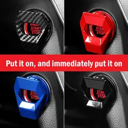 New Car Engine Start Stop Switch Button Cover Decorative Auto Accessories Push Button Sticky Cover Car Interior Car-Styling