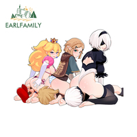 EARLFAMILY Interesting Sexy Anime Car Stickers Hentai Nier 2B Computer Case Decals Great Sunscreen Rearview Mirror Decor