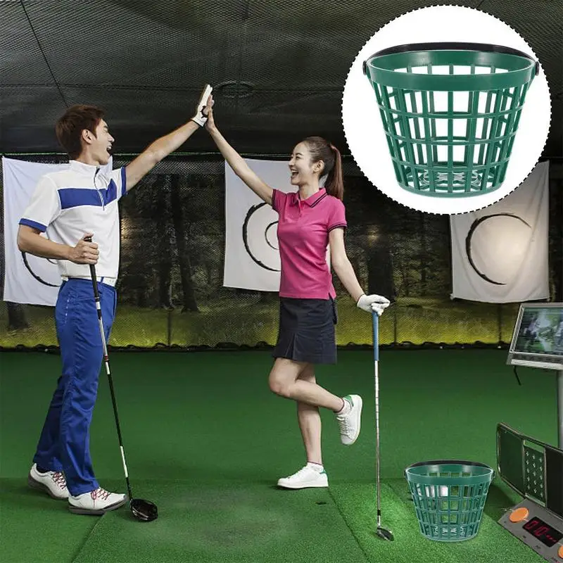 Keranjang Golf untuk Bola Kapasitas Besar Keranjang Bola Golf Dapat Ditumpuk Wadah Portabel dengan Pegangan Tempat Penyimpanan Hemat Ruang untuk