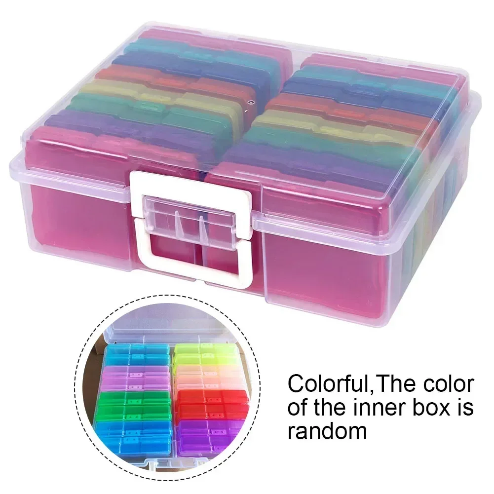 

Photo Storage Box With Handle, 4" X 6" Photo Organizer Storage Container With Inner Case For Pictures, Arts For Office Stamp